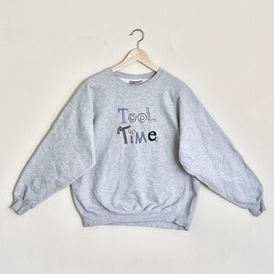 Vintage 90s Tool Time Home Improvement Inspired Embroidered Sweatshirt Adult L